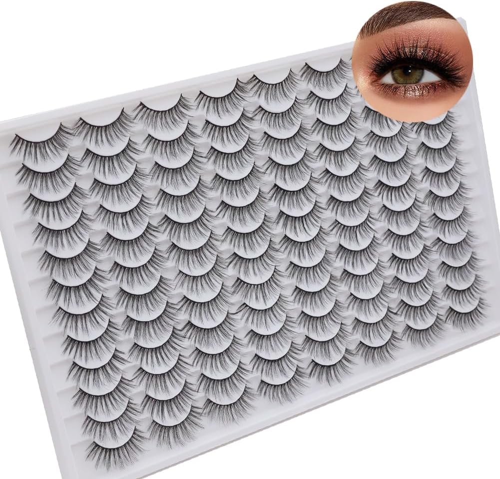 Azenlo 48 pairs faux mink false eyelashes in a bulk wholesale strip lashes pack