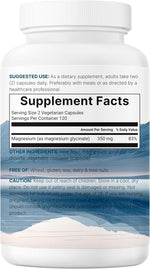 Micro Ingredients magnesium glycinate packaging and capsule layout