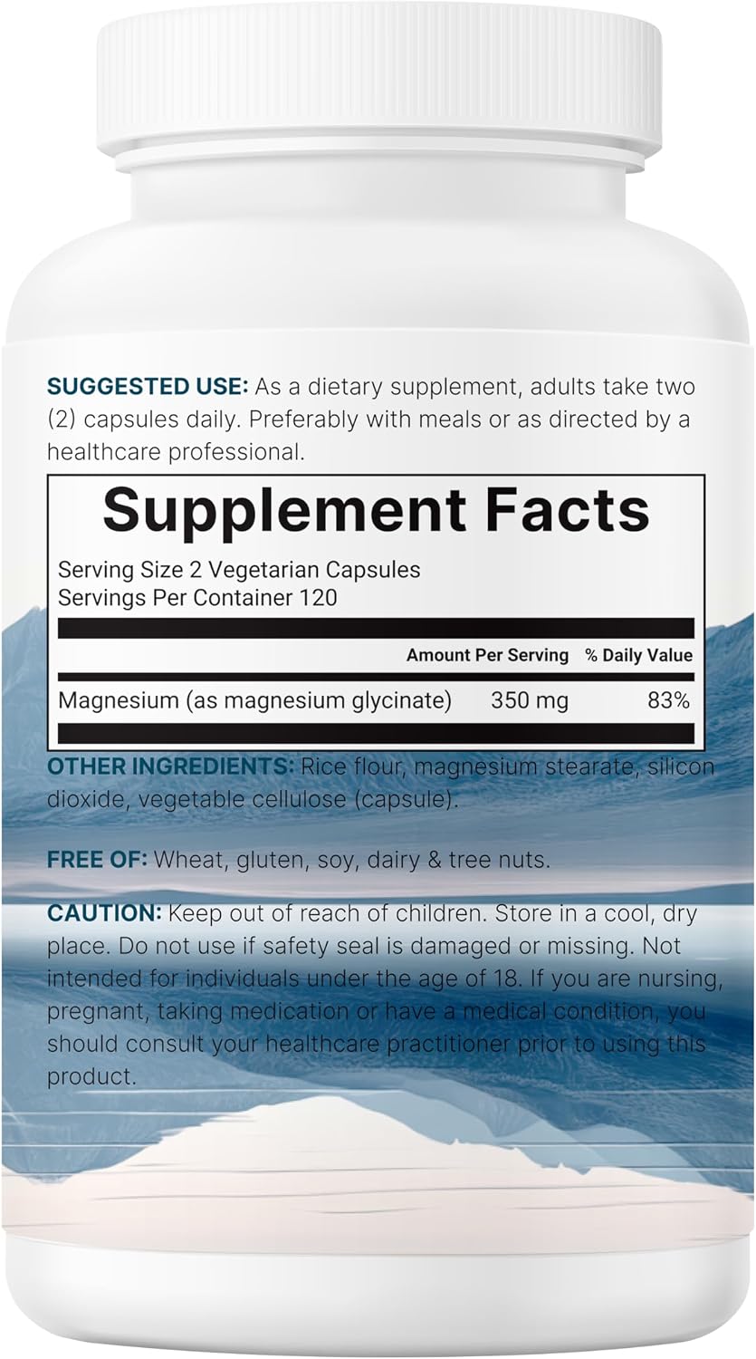 Micro Ingredients magnesium glycinate packaging and capsule layout