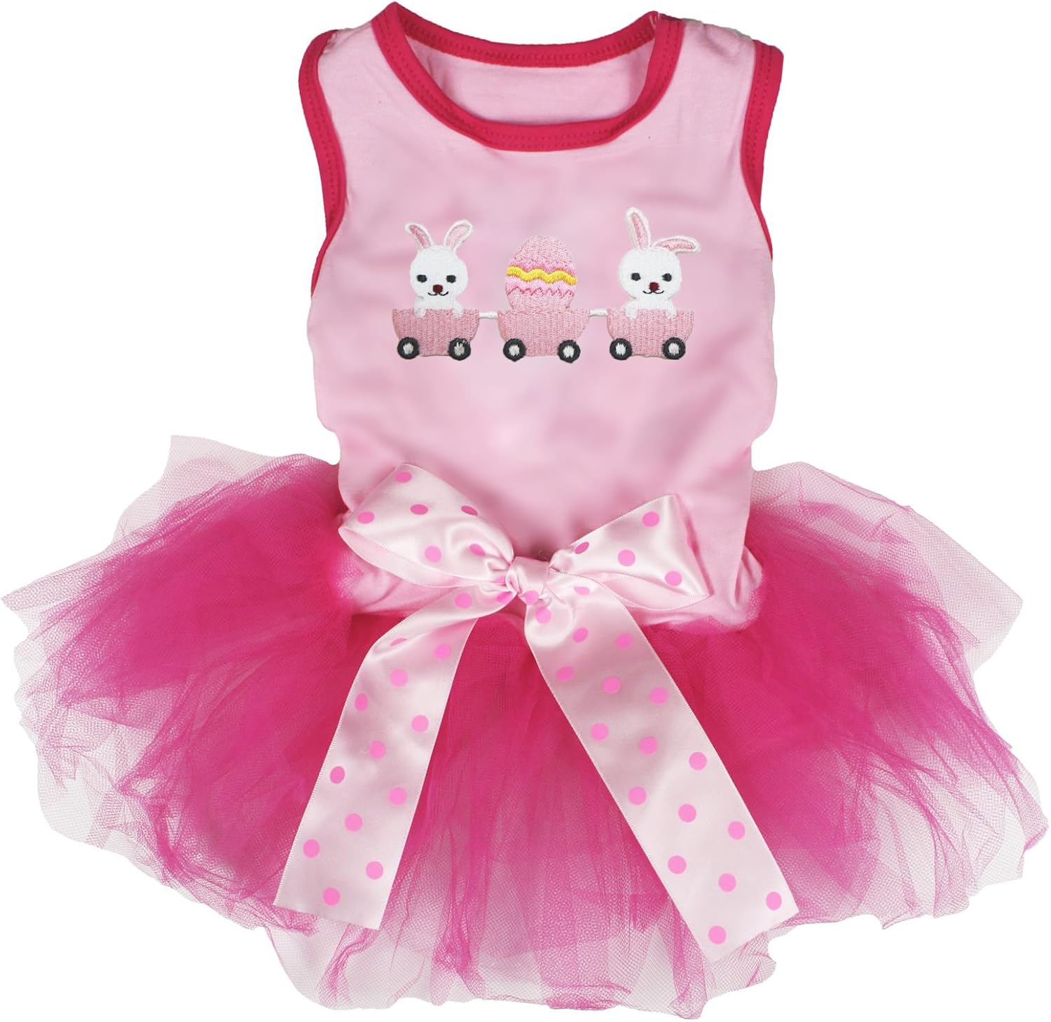 Petitebella bunny egg train puppy dog dress front view