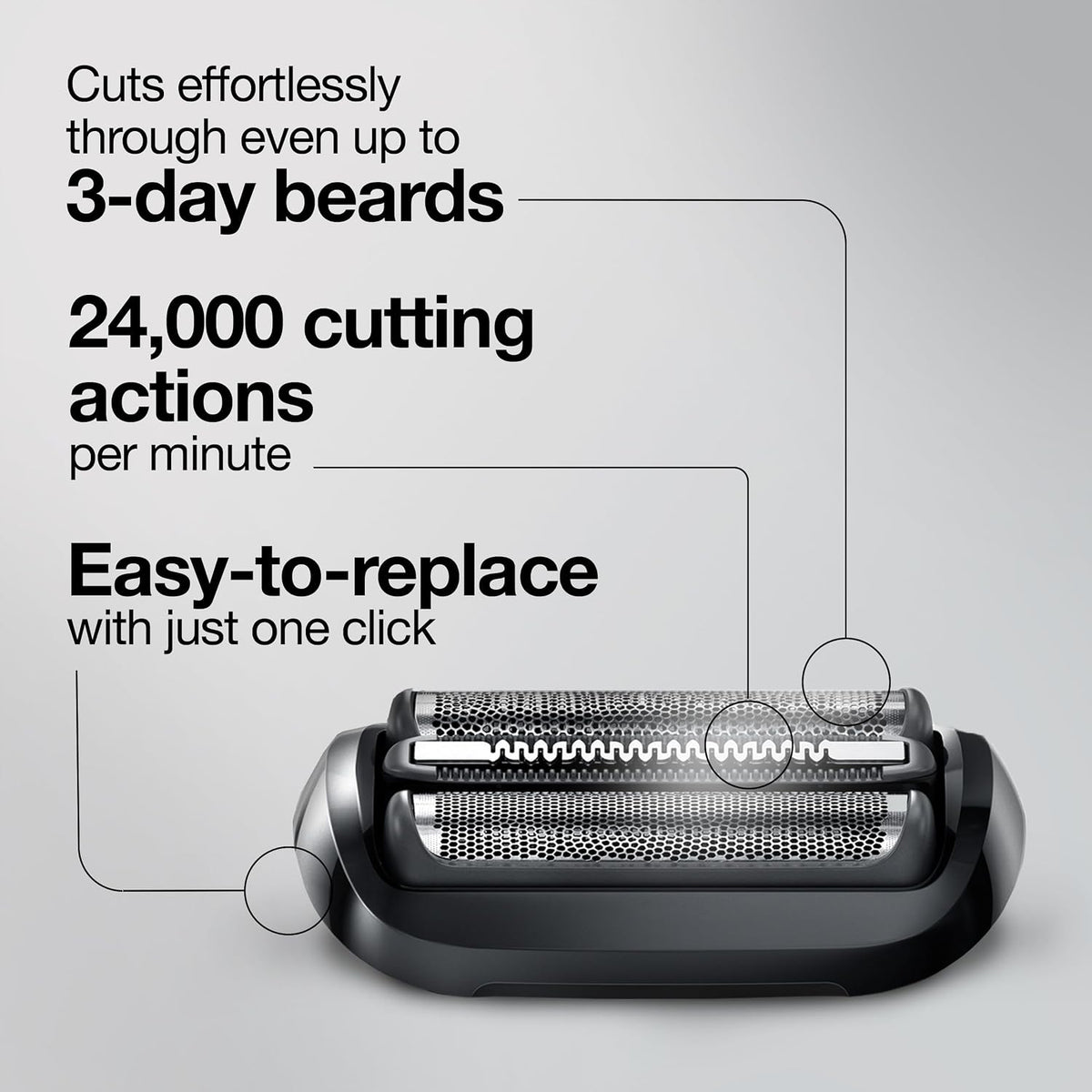 Braun electric shaver replacement head side profile