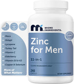 Micro Ingredients Zinc for Men front view bottle supplement