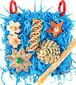 Packaging display of the KATUMO imported small to medium bird foraging playground.