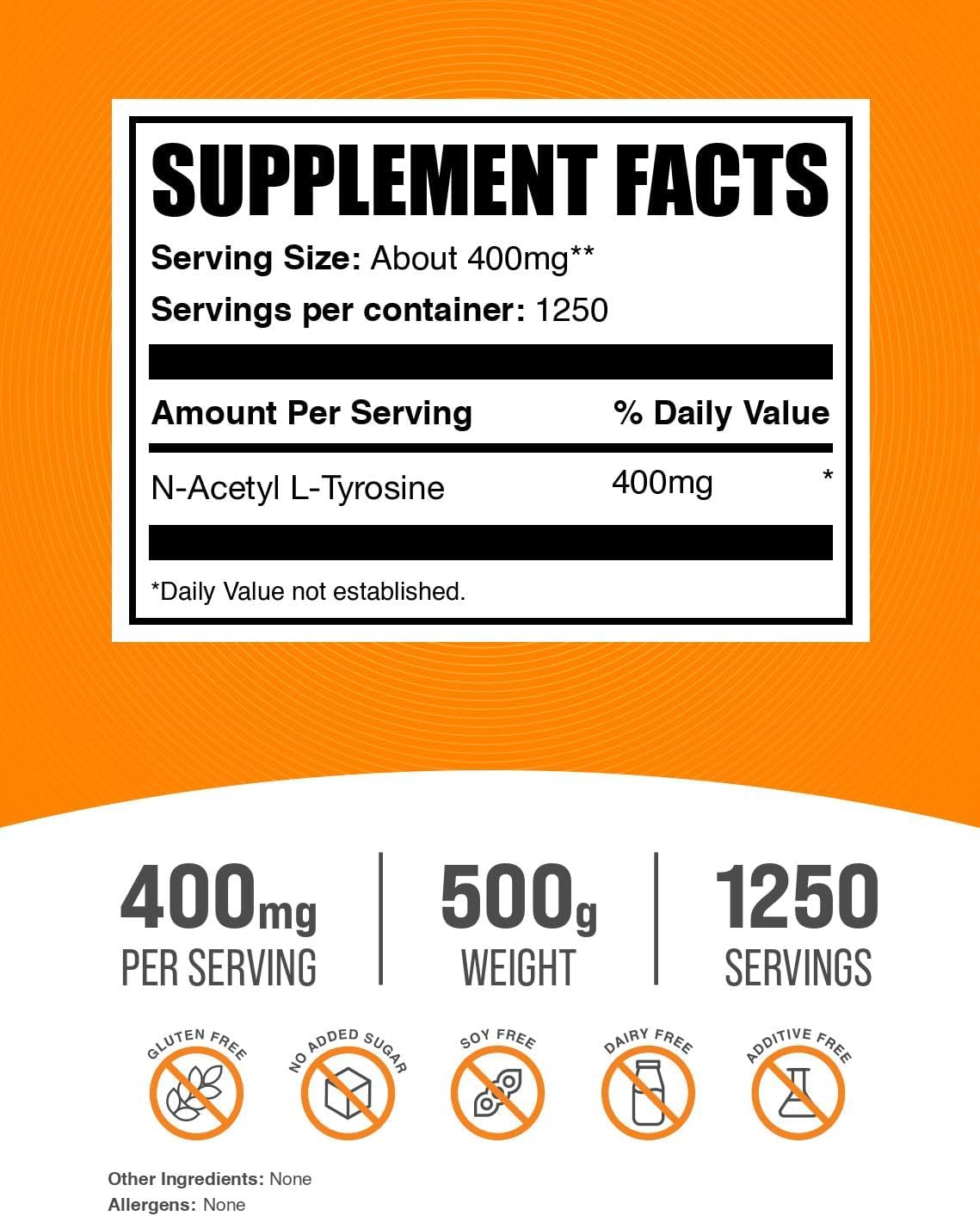 BulkSupplements NALT unflavored amino acid supplement 500 grams package
