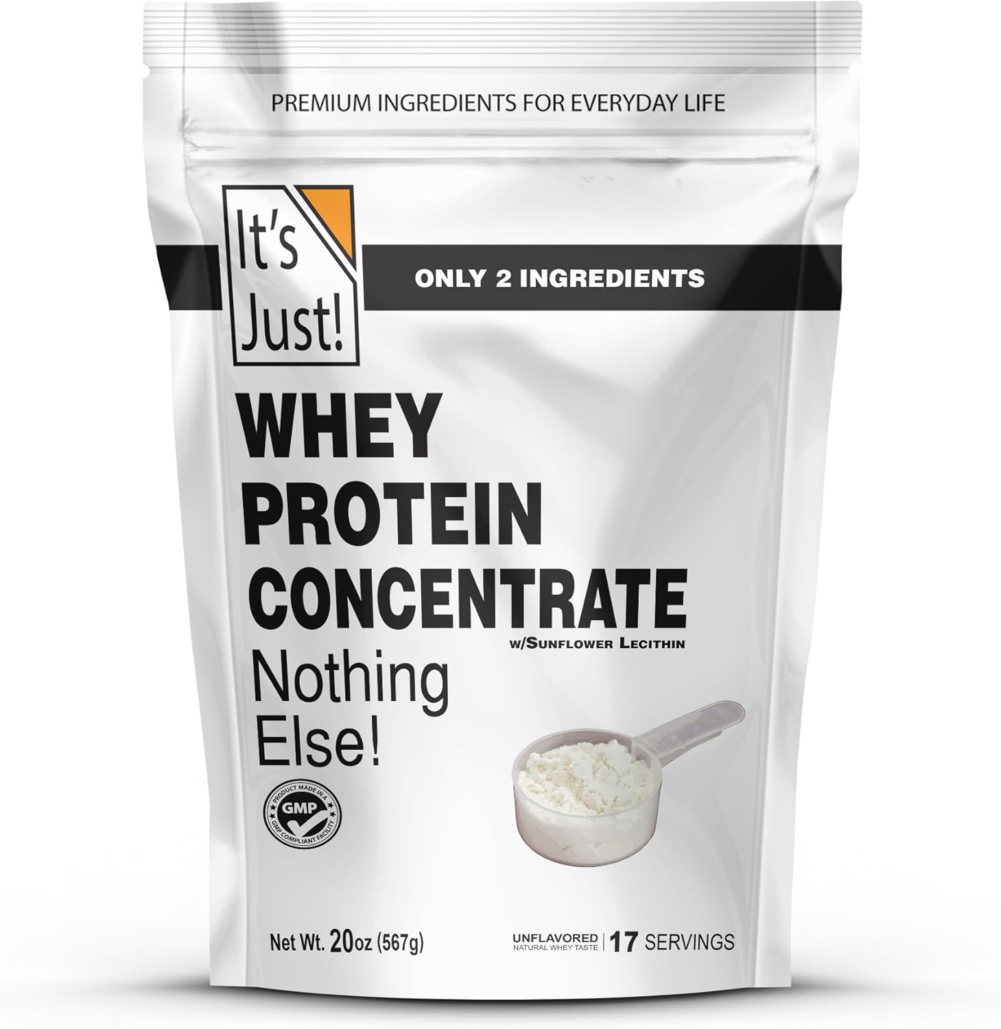 It's Just! 100% Whey Protein Concentrate front view authentic USA imported protein powder.