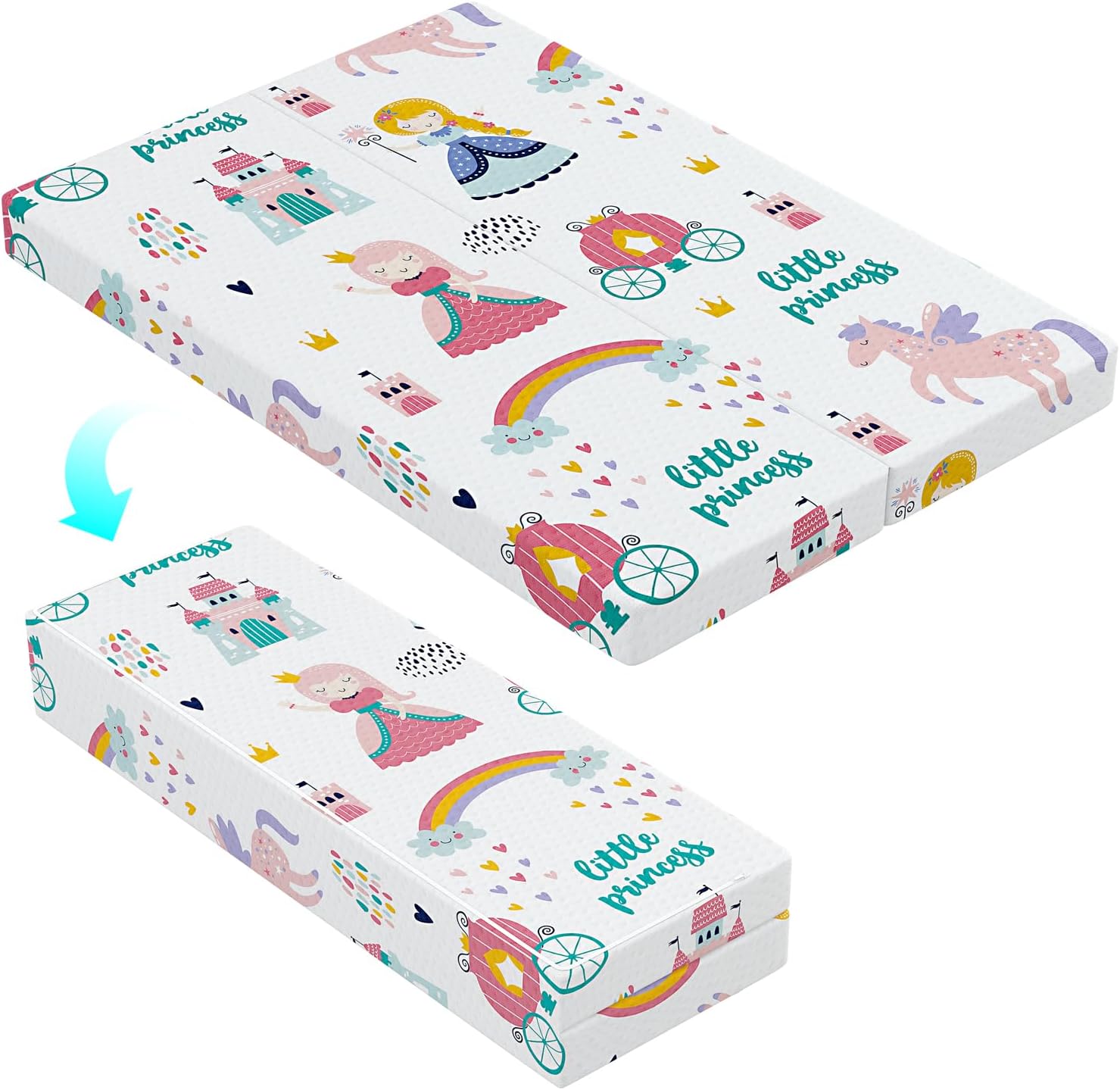 Moonlight Family foldable noiseless pack and play mattress front view