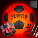 Funvip light up LED soccer ball authentic orange and black design illuminated for night play