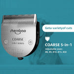 Stainless steel comb side of the Shernbao pet trimmer blade assembly