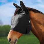 Harrison Howard UV-Proof Multi-Function Fabrics Thick Fleece Padding Horse Fly Mask Half Face with Ears Magenta Arabian Medium - Image 10
