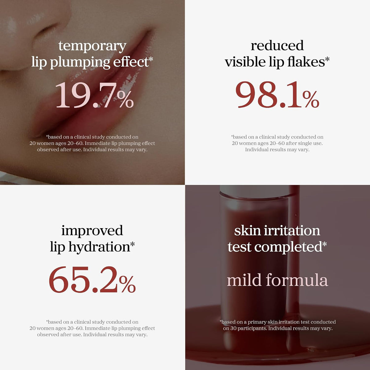 Close-up of the pointed doe-foot applicator of the NOONI Applegoji lip treatment.