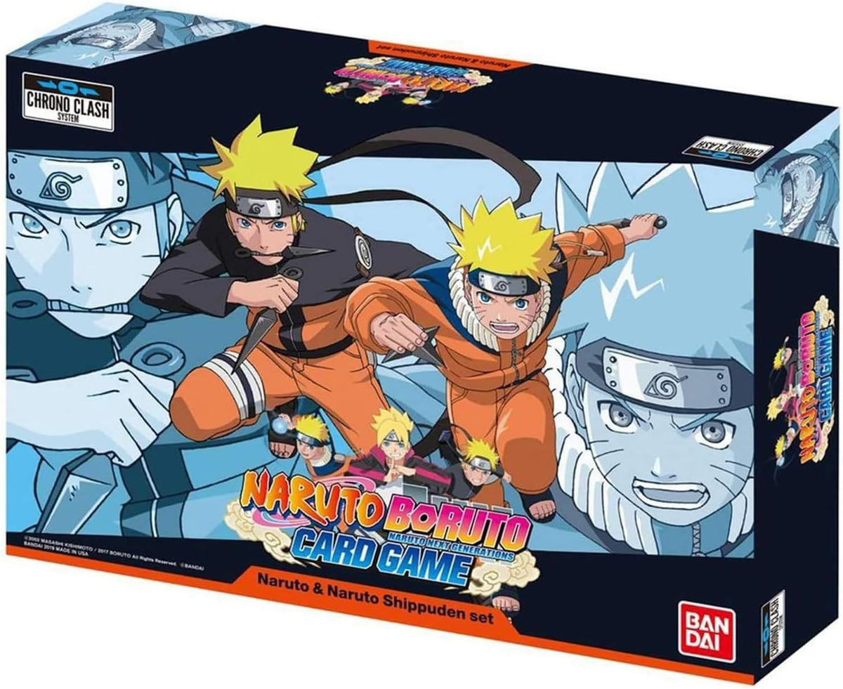 Bandai Naruto and Boruto card game set front view authentic collectible