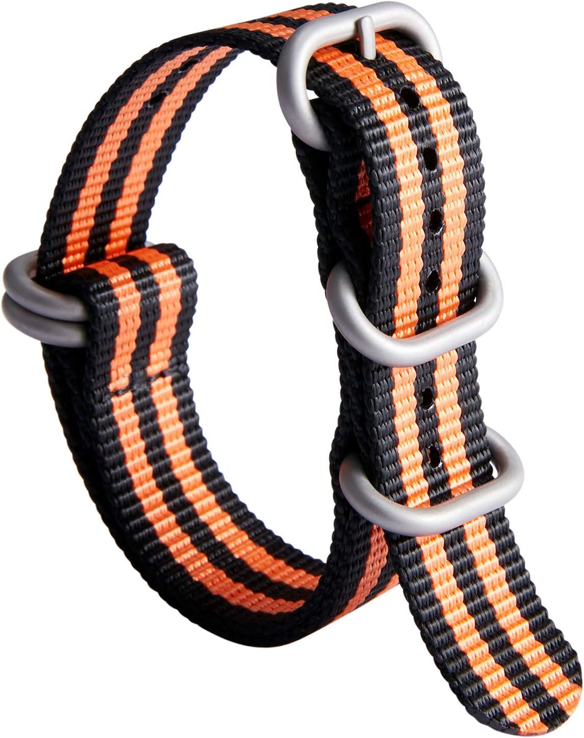 BINLUN Premium Ballistic Nylon Watch Strap, Heavy Duty 5-Ring Replacement Watch Band with Stainless Steel Buckle, Durable & Comfortable Sport Band for Men Women, Fits 18-24mm - Image 11