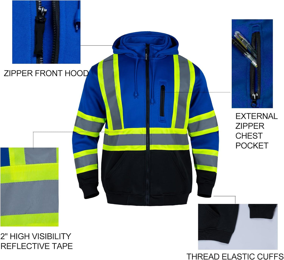 FONIRRA safety sweatshirt showing detachable hood feature
