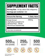 BulkSupplements Shilajit Extract Powder 250g packaging