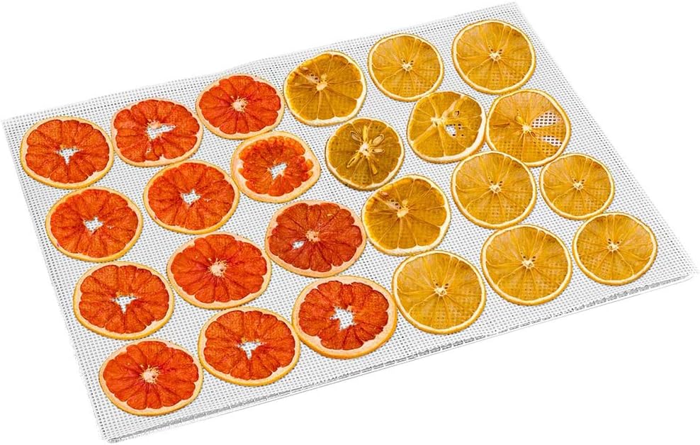 Yiomxhi Silicone Dehydrator Sheets 5-pack front view showcasing the rectangular mesh design for kitchen food dryers.