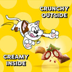Pocket sized crunchy outside soft inside cat kibble treats for adult cats