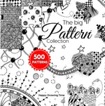 The Big Pattern Collection: 500 pattern for Doodle, Artistic tangles, Zentangle, Zen-doodle, Line-Art, Scribble Art, Step-by-Step Instructions - Image 1