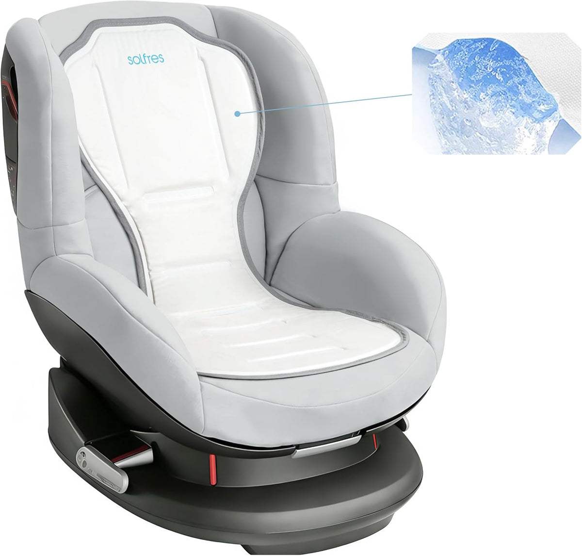 Solfres Hydro Gel Car Seat Cooler Mat front view for babies