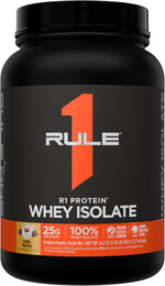 Rule 1 proteins whey isolate cafe mocha front view nutritional supplement