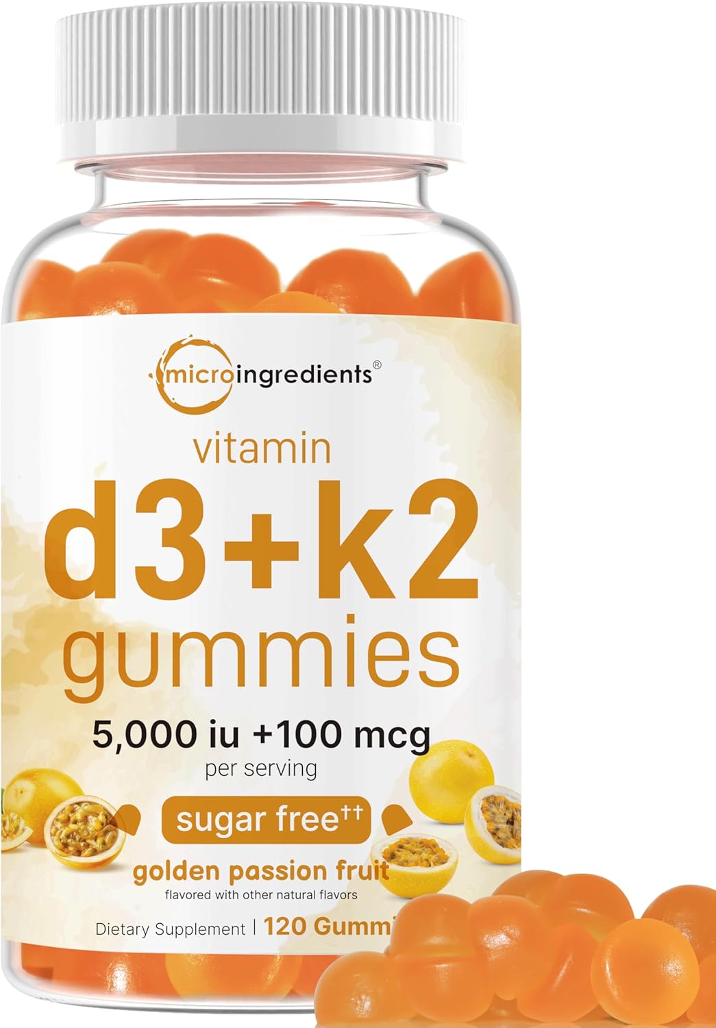 Micro Ingredients Vitamin D3 K2 Gummies front view packaging