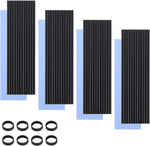 Eluteng M.2 SSD Heatsink front view showing grooved black aluminum design
