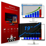 JiSiTeCai 19 Inch Computer Privacy Screen Filter front view on a desktop monitor showing 60-degree blackout effect.