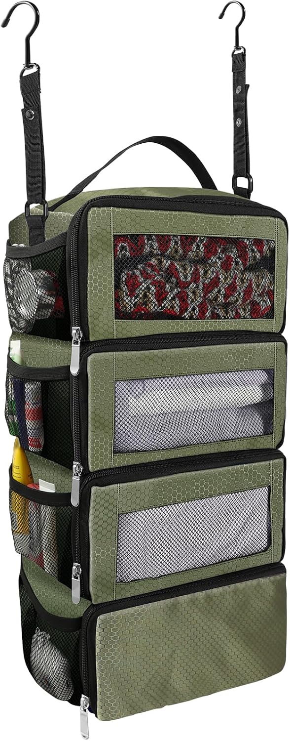 Olosar Suitcase Organizer, Travel Luggage Organizer Portable Hanging Travel Shelves Collapsible Hanging Packing Cubes for Carry on Suitcase - Image 13