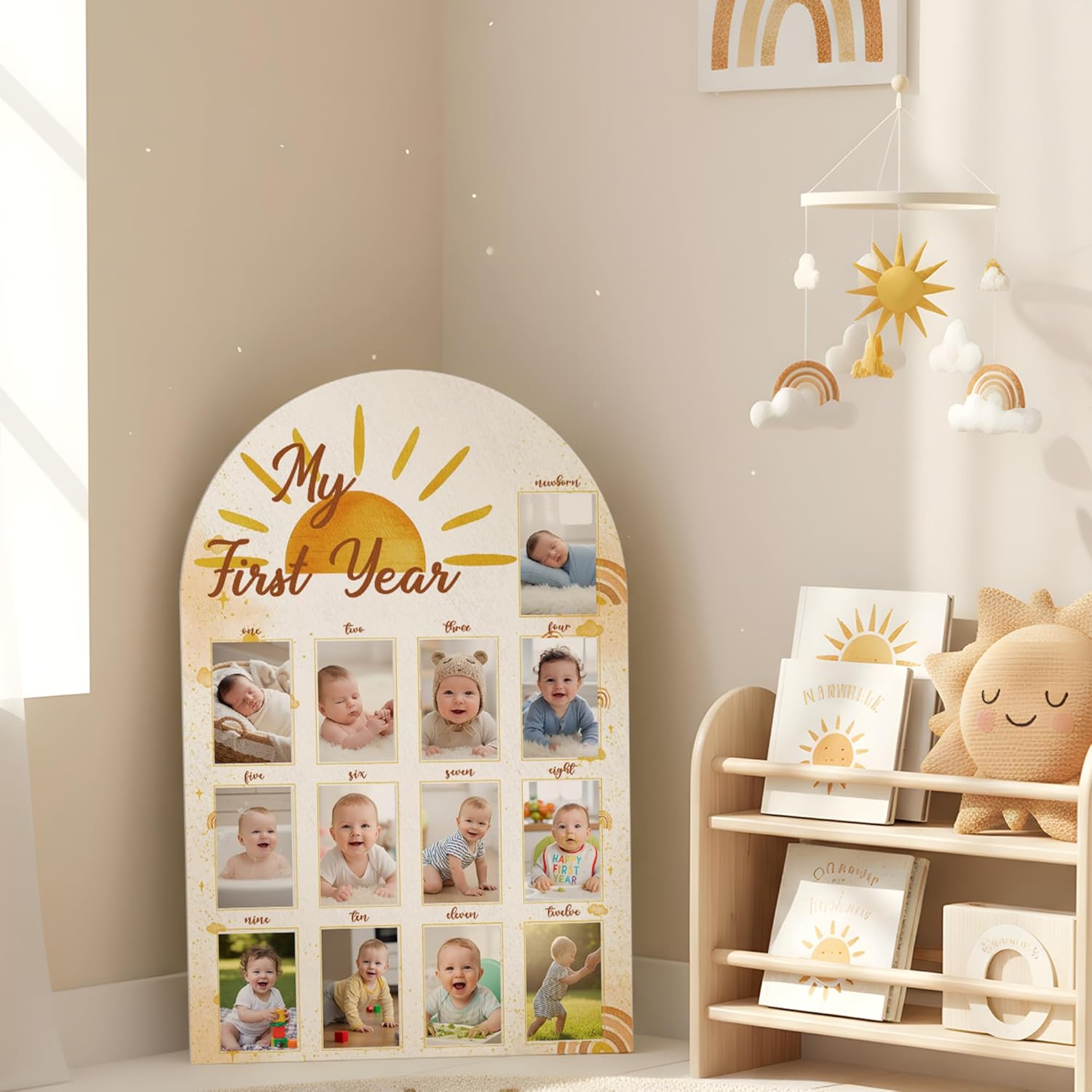 AceOrbit First Trip Around The Sun wooden milestone photo board front view