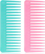 Large Hair Detangling Comb Wide Tooth Comb for Curly Hair Wet Dry Hair, No Handle Detangler Comb Styling Shampoo Comb (Pink, Rose Red) - Image 11