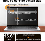 Side profile of Mamol privacy screen showing slim profile on laptop display