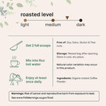 Micro Ingredients organic instant coffee powder texture and bean source detail