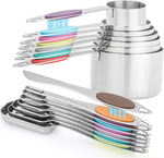 Calicage stainless steel colorful measuring cups stacked