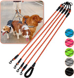 Dog Double Leashes,Comfortable Dog Leash with Reflective,No Tangle Triple Leash for Dogs (Orange Five Leashes) - Image 10