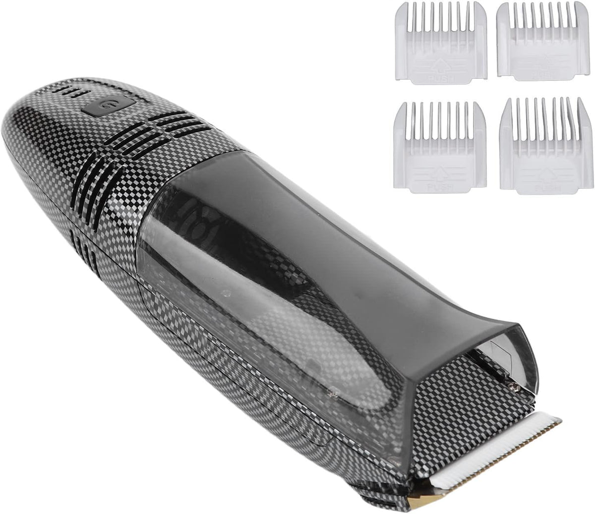 ZJchao hair trimmer side angle displaying the automatic suction chamber