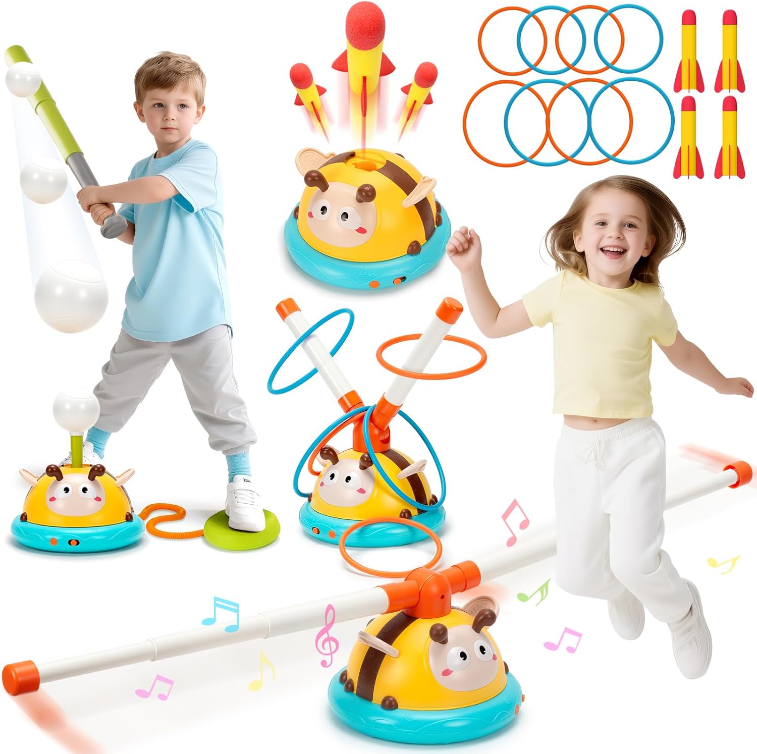 Birebebys 4 in 1 musical jump toy front view