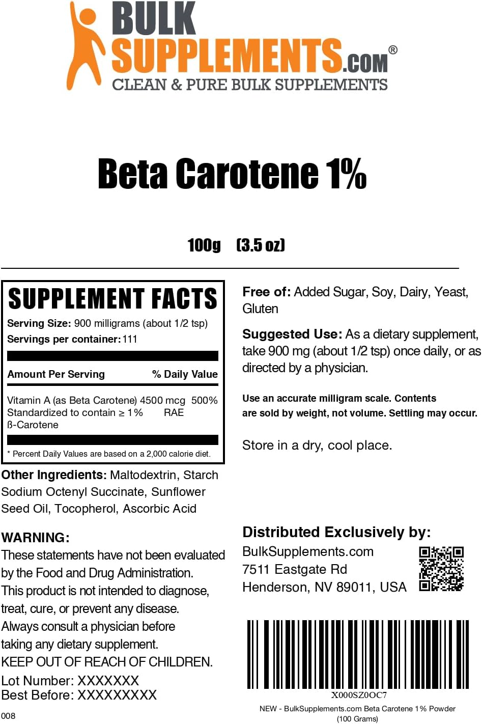 Beta Carotene powder in a glass of water