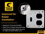RACO electrical box cover side profile with rise
