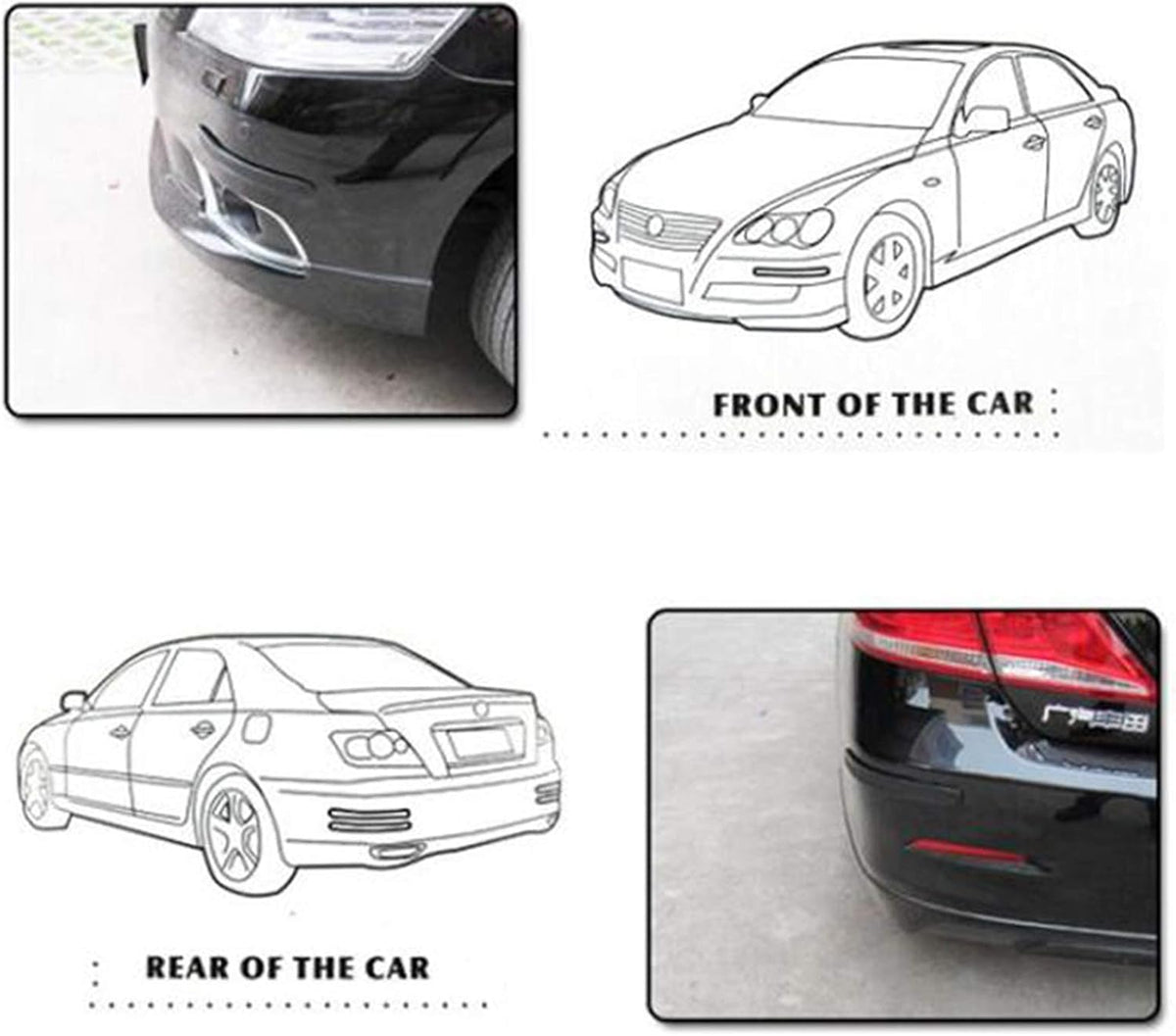 Flexible car bumper corner guard strip packaging view