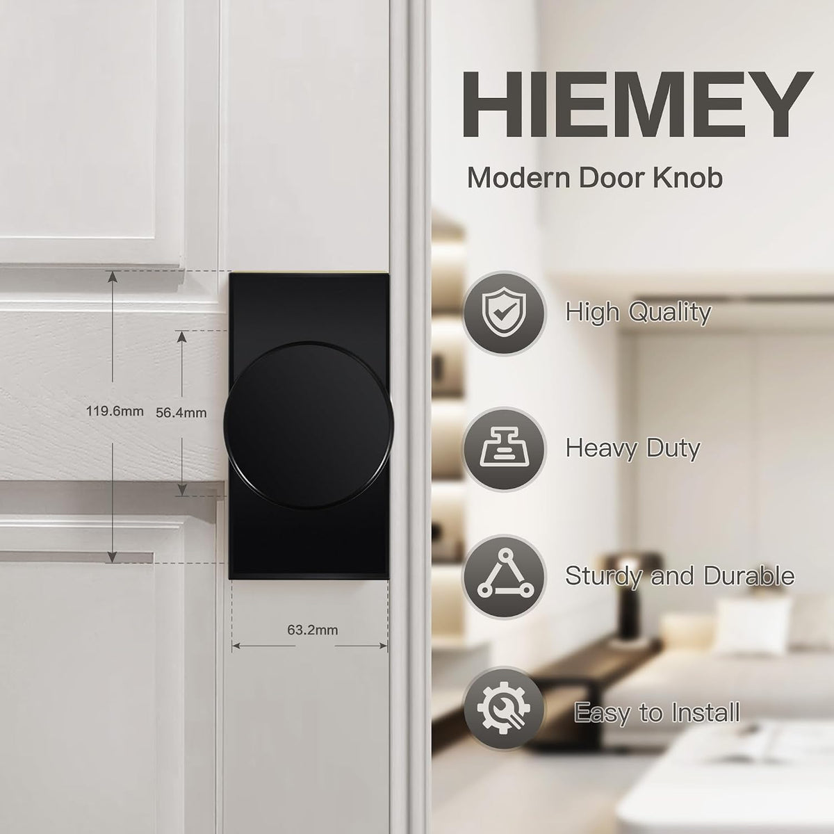 Hiemey non-locking hallway closet door hardware components