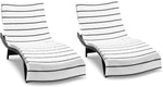 Arkwright Las Rayas Chaise Lounge Cover Towel with Pocket - Pack of 2 - Striped 100% Cotton Cabana Cover for Beach Pool Outdoor Chairs, 30 x 85 in, White/Beige - Image 14