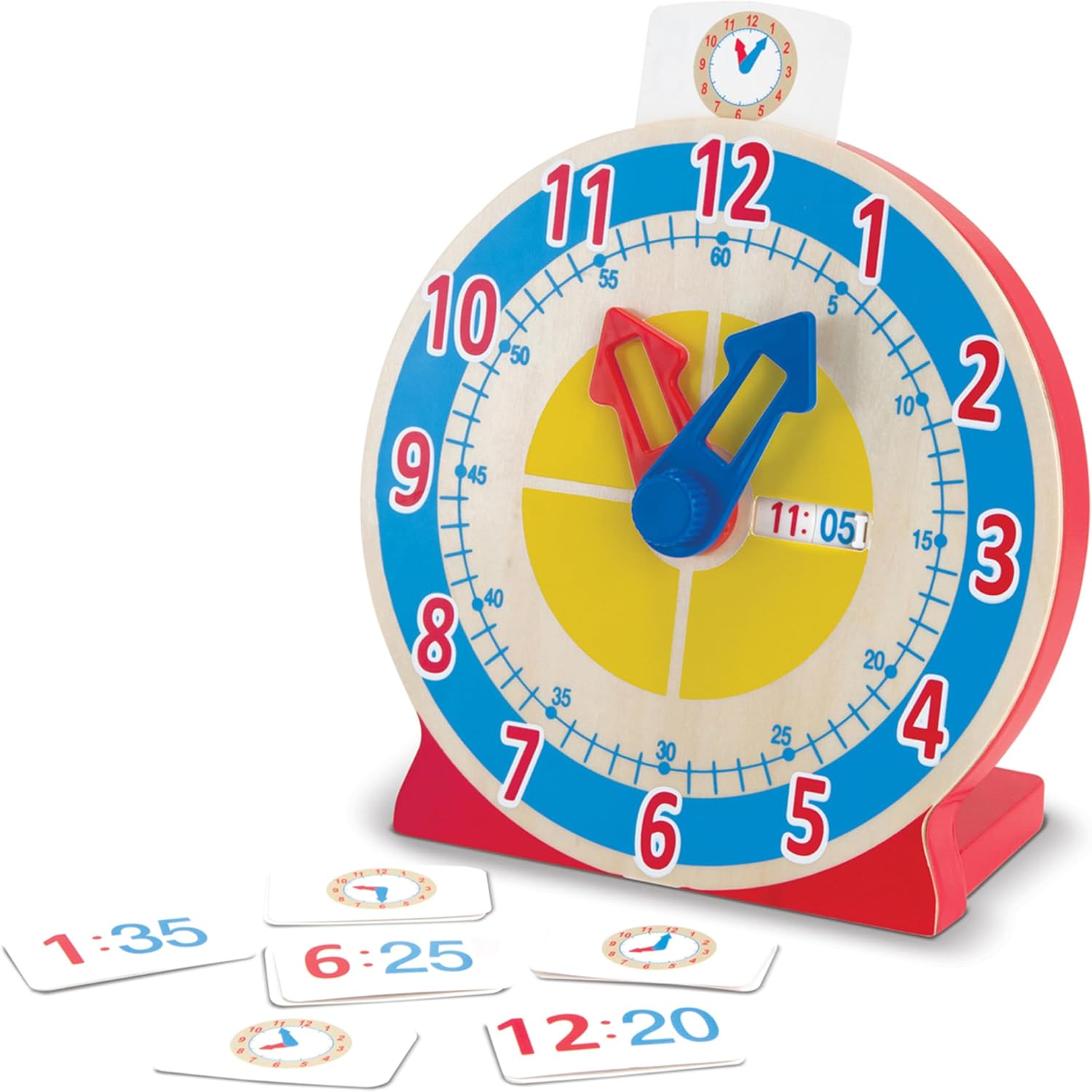 Melissa and Doug Turn and Tell Wooden Clock front view educational time telling toy