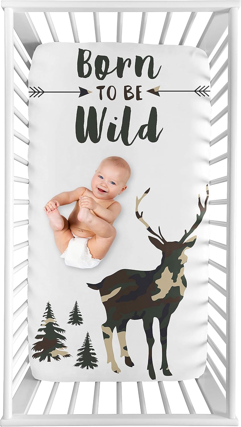 Sweet Jojo Designs Navy Blue White Woodland Deer Boy Baby Fitted Crib Sheet for Infant Newborn Nursery Toddler Bed Room Standard Mattress - Forest Animal Stag Antler - Image 14