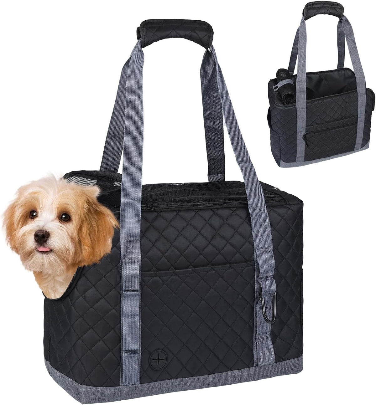 Ruonarier dog carrier purse black front view