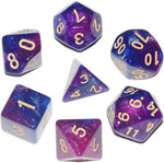 DND Dice 7Pieces, Cosmic Purple Blue Mixed Polyhedral DND Dice for RPG MTG Table Game Dice - Image 1