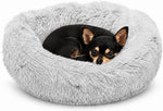 Whiskers & Friends Cat Beds for Indoor Cats, Fluffy Calming Donut Cat Bed, Small Dog Bed Washable - Orthopedic Soft Plush Pet Beds Sized for Kitten to Large Cats & Puppy to Small Dogs - Navy Grey 20'' - Image 14