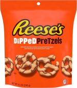 Bite-sized crunchy pretzels with chocolate drizzle and peanut butter candy