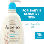 Aveeno baby lotion pump mechanism and label closeup