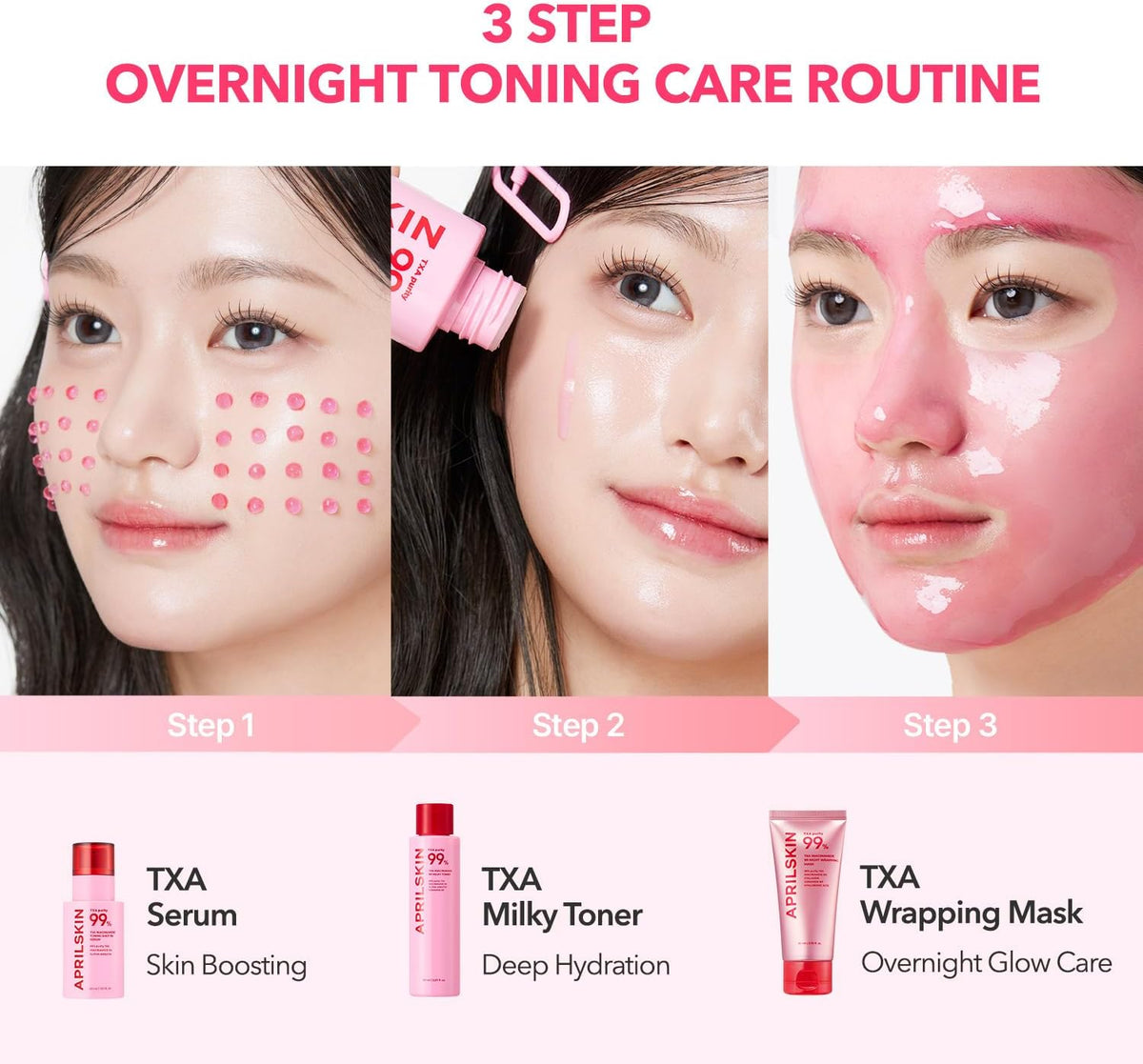 Authentic USA imported APRILSKIN overnight skin booster packaging showing ingredients and 80ml size