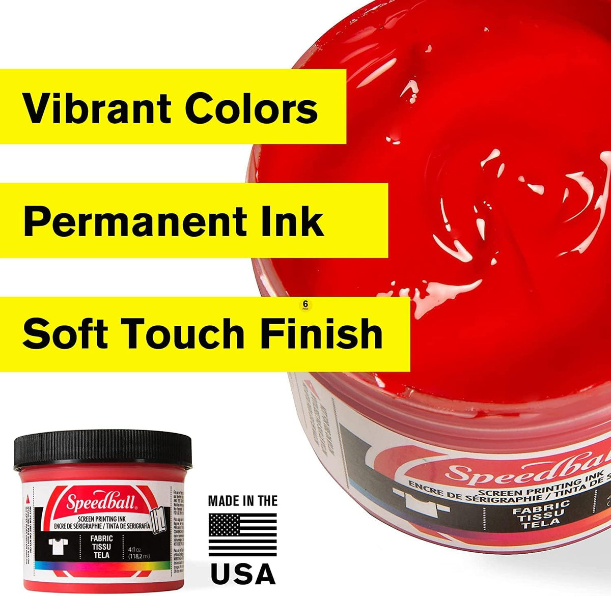 Back and side labeling details of Speedball glow in the dark ink set