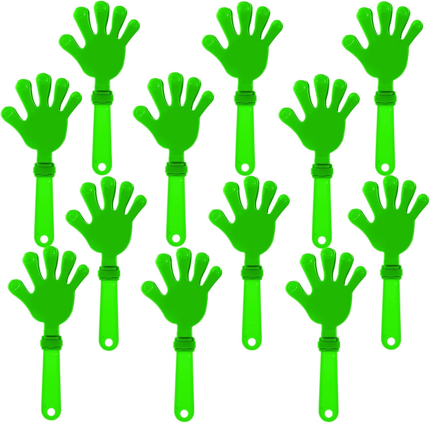 ZCYSRLQIN 12 piece lime green hand clappers set front view